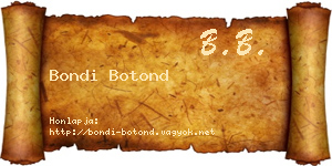 Bondi Botond névjegykártya